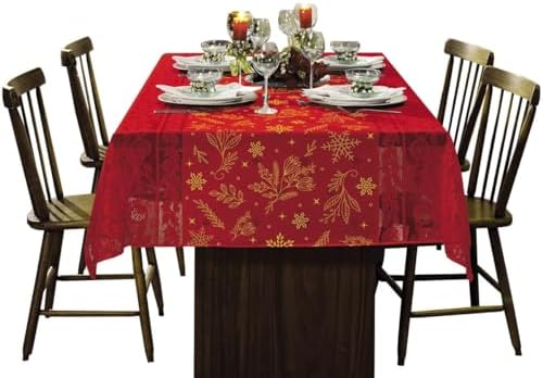 Toalha de Mesa Retangular Renda Estampada 10 Lugares Natal 1,50m ...