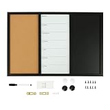 Détails : tableau mémo robuste en acier, liège et MDF - Matériel de montage fourni