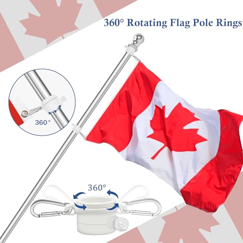 NQ 5 FT Flag Poles for Outside House, Flag Poles Outdoor for Porch, Yard, House Flag Pole, Heavy Duty Flagpole (Silver, Without Flag Holder) by NQ - Image 8