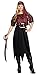 Fun World Adult Womens Classic Pirate Halloween Costume,One Size Fits up to Size 14,Red/White Stripe/Black
