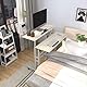 sogesfurniture höhenverstellbar Computertisch Laptoptisch mit Rollen, Mobiler Schreibtisch PC Tisch Notebooktisch Laptopständer für Zuhause und Büro, Ahorn
