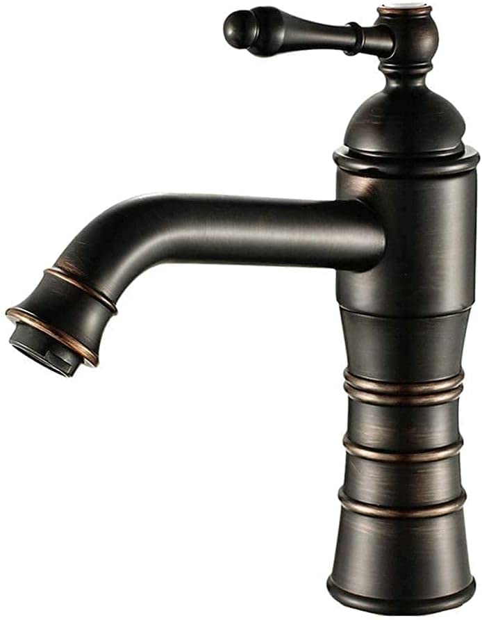 Robinet de cuisine en laiton noir mitigeur chic au design traditionnel