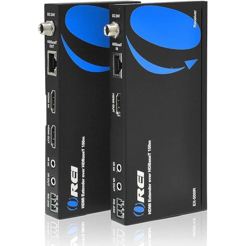 Image of OREI HDMI Extender Over Ethernet CAT5e /CAT6 Power Over Cable - HDBaseT - Zero Latency - 1080P Upto 500 Feet -IR Signal
