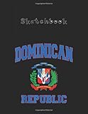  Sketchbook: Dominican Republic Flag Republica Dominicana Souvenir Gift 1 Large Size 8.5in x 11in x 110 Pages Unlined Pages Sketchbook White Paper ... Black Cover for Kids - Students Or Teachers.