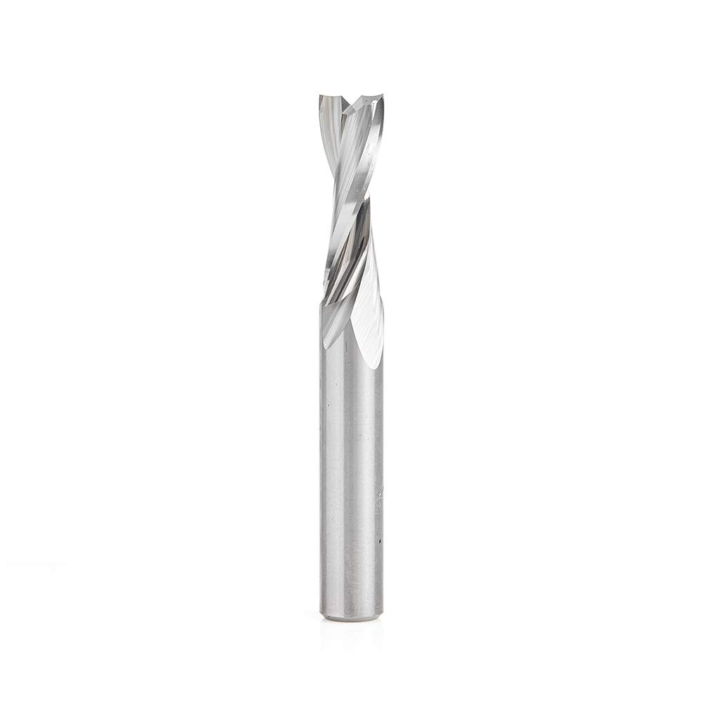 Amana Tool 51768 SC CNC Spiral Double O Flute Plastic Cutting 1/4 Dia x 3/4 CH x 1/4 Shank x 2 Inch Long Up-Cut Router Bit