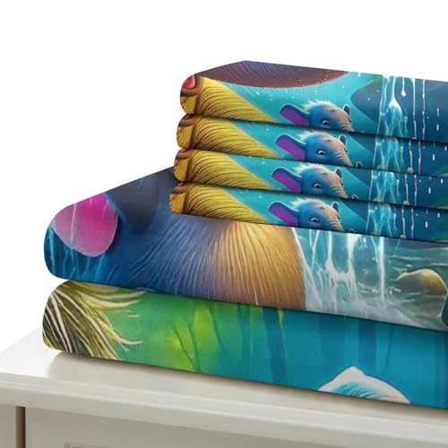 Housse de couette éléphant 3D facile à laver avec fermeture éclair cachée