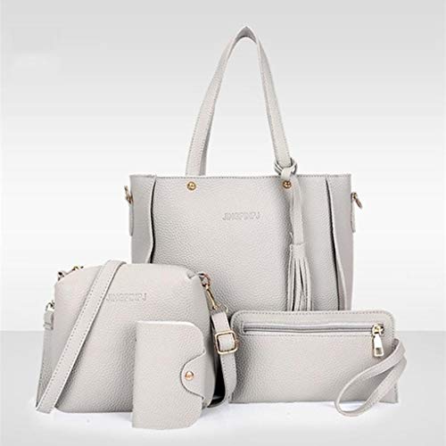 Baoblaze 4PACK Bolsa De Couro Feminina Bolsa De Ombro Bolsa Bolsa Titular De Cartão Conjunto De Saco