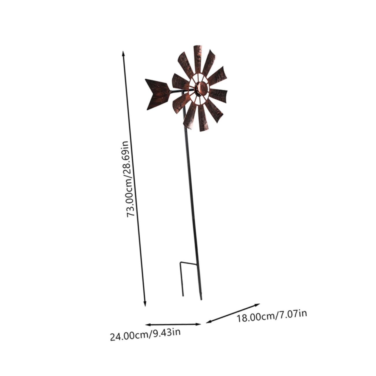 Molinillo de Viento Metálico para Jardín Exterior, 2 Piezas