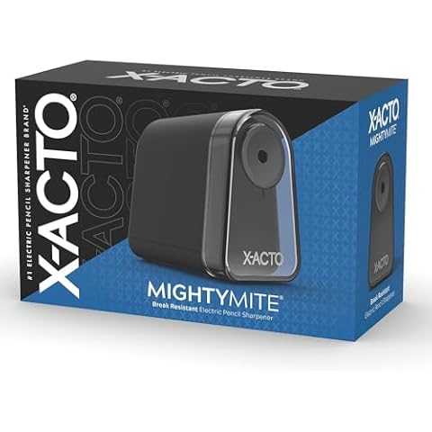 X-ACTO Mighty Mite Electric Pencil Sharpener, Black/Silver (19501/19501X) Cover