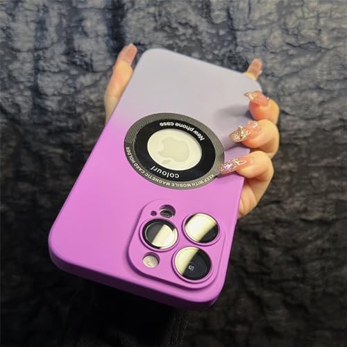 Coque magnétique haut de gamme dégradé mat pour iPhone 12 Pro avec logo visible