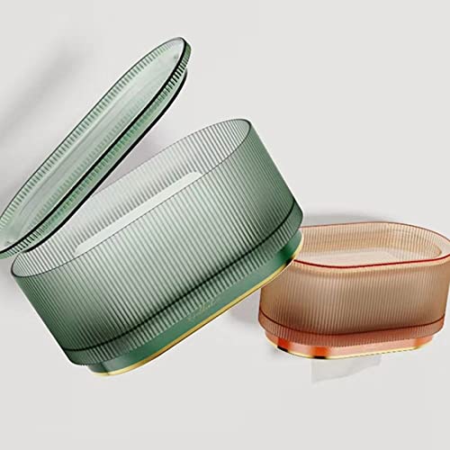 Tissue Box Cover Striped Tissue Box Cover, Rectangular Decorative Plastic Tissue Box Rack Modern Tissue Box Toilet, Dresser, Bedside Table, Desk, Car 8.3X4.7X4.3 Inches Tissue Holder Case (Color : Br #TOP2