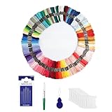 Romon Broderie 150 Couleurs, Kit De Broderie Fil Couture 8m/Rouleau, Compatible Avec Machines à Coudre, Pour Point De Croix Et Bracelets Brésiliens
