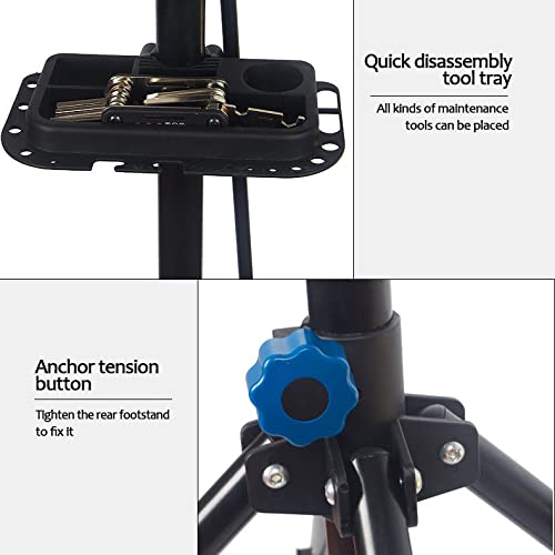 Cross Land Bike Repair Stand With Quick Release Bicycle Maintenance Rack Bike Workstand Height Adjustable And Portabl With Tool Tray Extensible Bike Repair Rack For Road & Mountain Bikes #TOP4