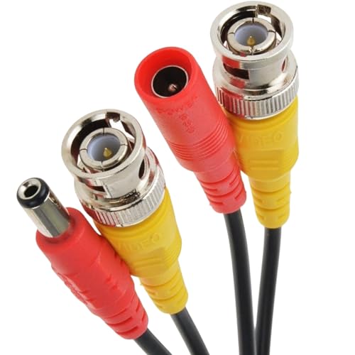 5iktery 8 Pack 15M/50ft Video Power Cables BNC Cables Surveillance Camera Cables for CCTV Security DVR System, Free 16x BNC Connectors and 100pcs Cable Clips - Thumbnail 7