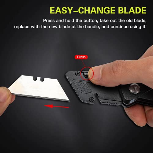 Kata 2-Pack Utility Knife,Heavy Duty Automatic Repeating Retractable And Folding Box Cutter For Cartons, Cardboard And Boxes With Blade Storage Design,10 Extra Sk5 Blades Included,Quick Change Blade #TOP5