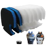 PurifyLogix Replacement Canister Filter Pads Compatible with AMOSIJOY 172/225/265GPH, 6 White Floss and 2 Coarse Filter Pads for Pondforse 172/225/265GPH Aquarium (8)