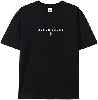 Christian Jesus Saves Cross T Shirt - Minimal Religious Faith Tee