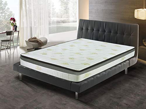 Baldiflex Matelas à mémoire de Forme Sublime avec 3 cm de Surmatelas intégré Revêtement Aloe Vera matelassé avec Bande 3D Air Fresh 160x90
