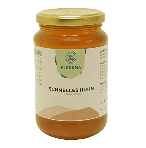 Hühner-Fond schnelles Huhn 350ml von Flaroma, Hühnerfond natürliche klare Kraft-Brühe für Suppen und Saucen ohne Zusätze oder als Drink Cover