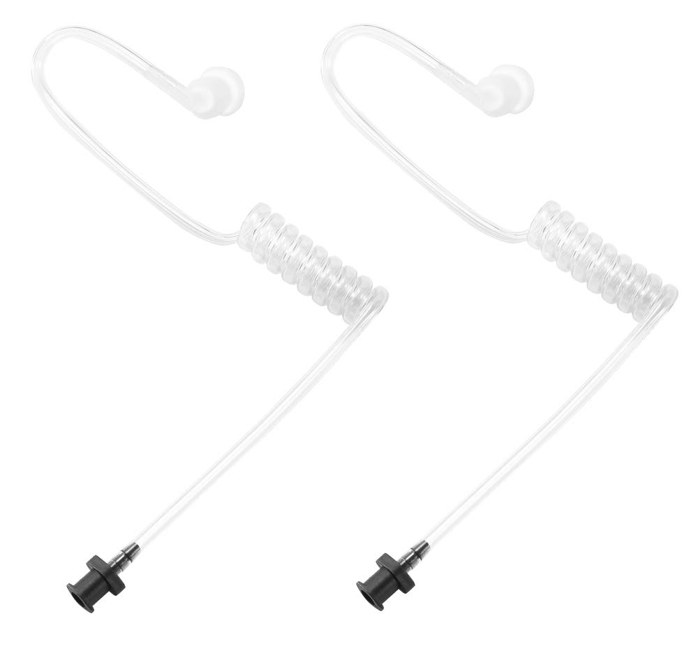 Commountain2 Pack Replacement Clear Acoustic Tube for Two Way Radio Earpiece and Headset, for Right Ear Only