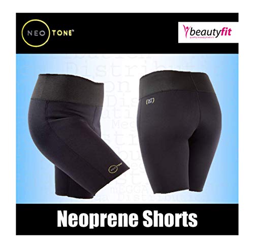 Neotone Neopren-Shorts für Fitnessstudio, Yoga und aktives Training Elastische Hose, hohe Taille, (Herren, Damen, Unisex) S Schwarz
