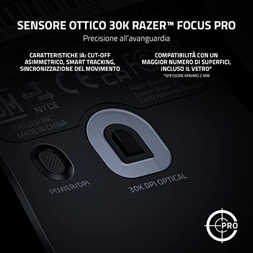 Viper V2 Pro - Mouse wireless per Esport ultraleggero simmetrico per destrorsi (Sensore Ottico da 30K DPI, Tecnologia Wireless HyperSpeed, Interruttori per mouse Ottico Gen-3) Nero - Mouse gaming - Immagine 2