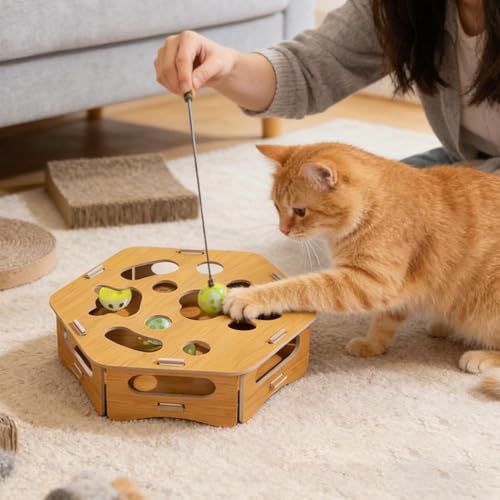 Boîte griffoir interactive chaton avec balles pour exercice - 8