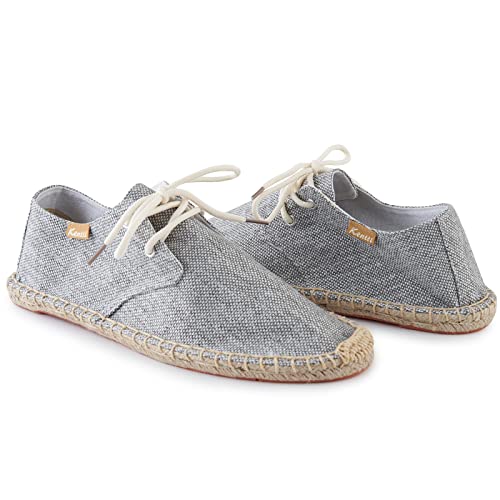 Kentti Uomo Classic Comfort Stringate Espadrillas Grigio 43 EU