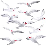 Foilswirl 10 Pcs Large Inflatable Seagull Ornaments 24.41 x 13.78 Inch Summer Blow up Seagull Beach Bird Party Decoration Flying Seabird Balloon for Birthday Baby Shower Hawaiian Pool