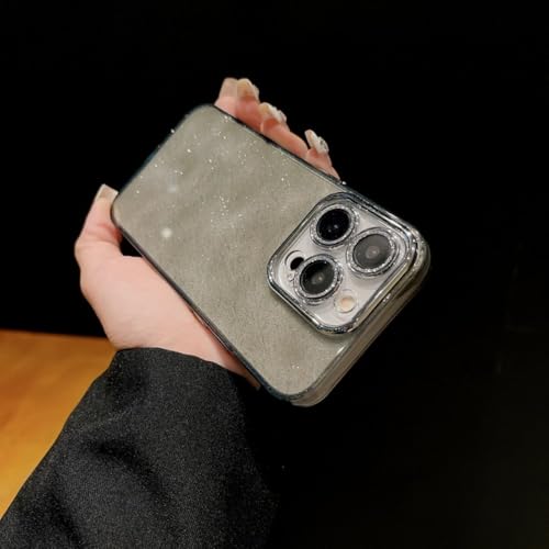 Coque iPhone 13 luxe à paillettes noires protection objectif en verre trempé chic
