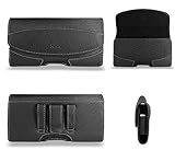 for Motorola Moto G Play 2021 Case; TMAN Durable Holster Leather Belt Clip/Belt Loops Pouch Case for Motorola Moto G Play (2021) (XL Size Fit)