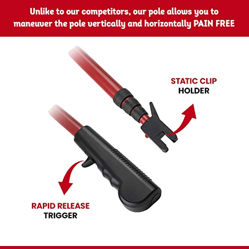 No Ladder Pro Telescoping Pole With 25 Rapid Release Light Clips For Use On Shingles, Gutters, And Eaves - Light Hanging Kit For Christmas Lights And Year Round Decorations (Single Head) #TOP4