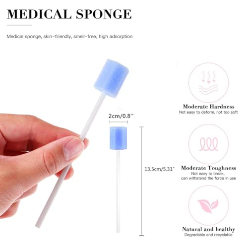 Mundpflegestäbchen,Mundreinigungsstäbchen,Mundhygiene-Schwamm,30 Stück Einweg Mundpflege SchwammFür Erwachsene zum Reinigen von Mund und Zähnen,Blau