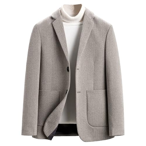Men's Stylish Wool Blend Blazers Casual Spring Fall Trendy Suit Jacket Fashion Versatile All-Match Sport Coat