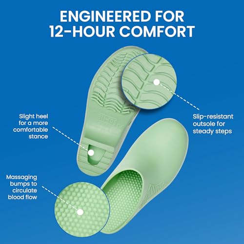 Image of CALZURO Classic Work Clogs Without Holes - Unisex Nursing Clogs - Non Slip Shoes - Autoclavable Rubber Kitchen Shoes for Women and Men -