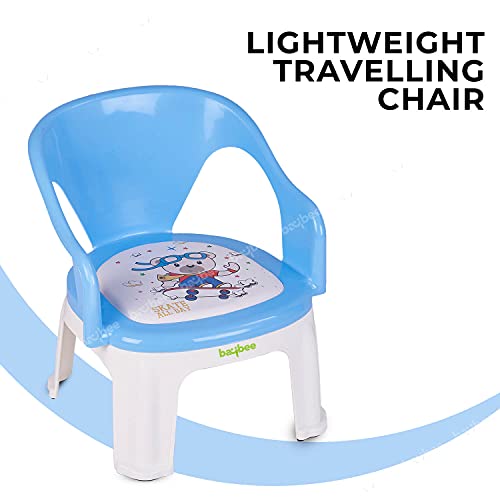 Image of Baybee Kids Chair Strong & Durable Plastic Baby Chair for Kids Home School, Kids Study Table Chair | Booster Seat for Baby, Portable Activity Chair for Kids Boys & Girls | Blue