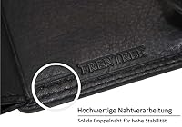 Frentree® Herren Geldbörse aus Nappa Leder mit RFID Schutz, 15 Kartenfächer, Hochformat Portemonnaie, Schwarz – Ansicht 3