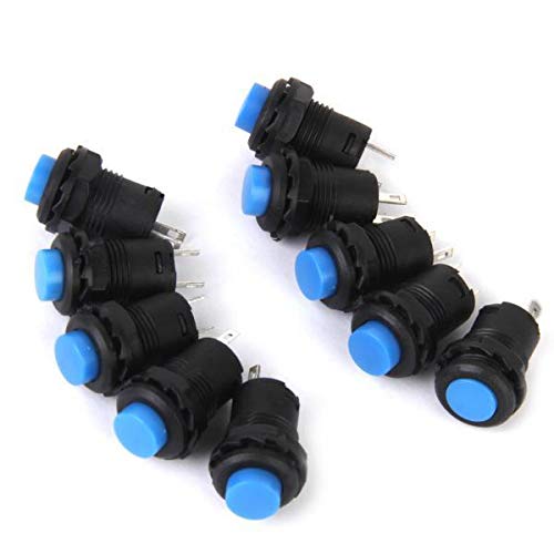 UJEAVETTE 20pcs 12V Car Boat Dash Locking Latching OFF-ON Push Button Switch Blue 12mm-image-11
