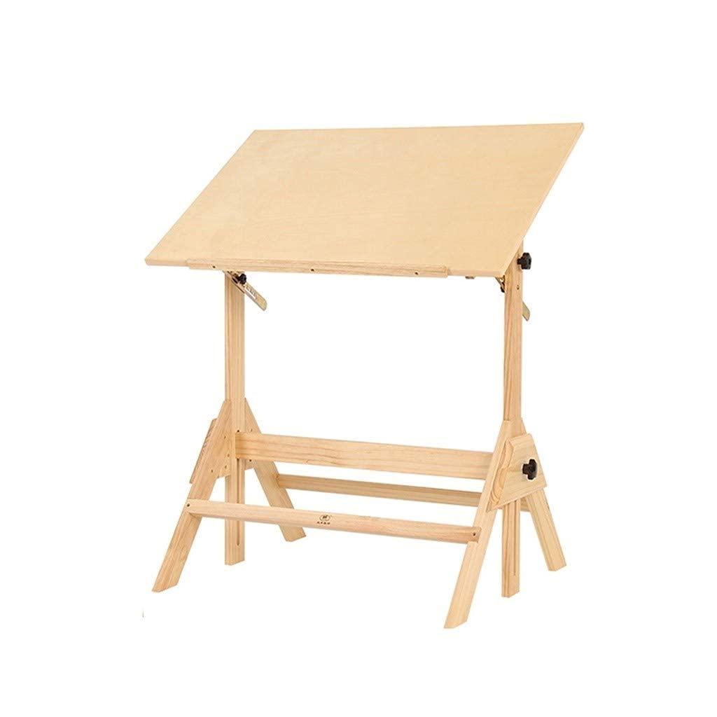 MYUYEE Studio Drawing Table,Adjustable Tilt Easel Solid Wood Stable Easel Workstation,For Students,Artists,Designers (#2 90 * 71 * 94Cm)