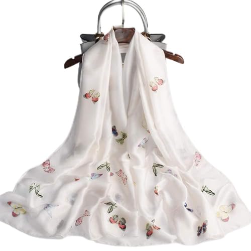 Foulard en soie femme long : écharpe de gaze et châle de soleil