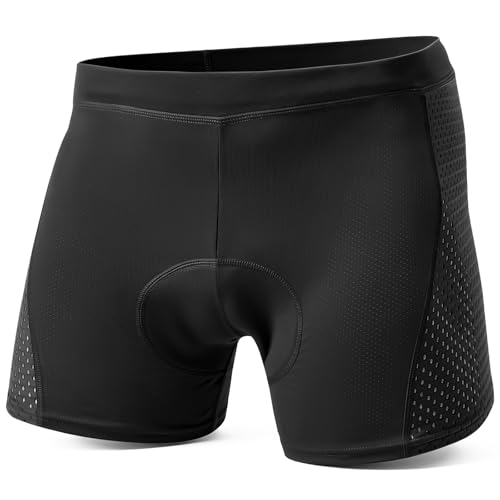 NICEWIN Radunterhose Herren mit Sitzpolster Radlerhose Unterwäsche 4D Gepolsterte Fahrradhose Kurz Atmungsaktive schnelltrocknende stoßfeste Herren Fahrrad Unterhose