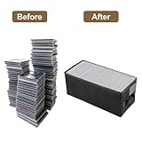 WinHUb CD Storage Boxes Set of 4, Foldable CD DVD Organiser with Lids 35x17x14cm, Holds 30 CDs Full Case, 60 Slim Case or 165 Sleeves, Stackable Fabric Disc Storage Bins with Handles for Home Office - Image 5