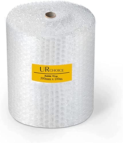UR CHOICE Bubble Cushioning Wrap Rolls  Strong Quality Roll For Packaging  Thick And Durable Great For House Moving Removals  500MM x 100M