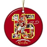 Schian Mahomes Ceramic Ornaments Patricks - Christmas Decoration, Holiday Present Idea - Christmas, Birthday Gifts for Football Fans