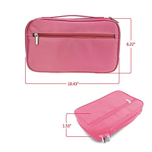 Hotrose® Timed Promotion Multifunctional Makeup Brush Zipper High Quality Cosmetic Case for Travel & Home Use(pink)