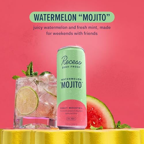 Image of Recess Zero Proof Watermelon Mojito Mocktail, 12 Pack