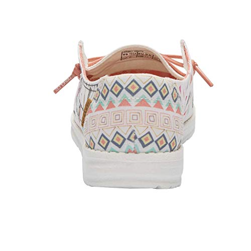 Image of HEYDUDE Girl's Wendy Youth Doodle Bohon Size 4 | Girl's Shoes | Girl's Lace Up Loafers | Comfortable & Light-Weight