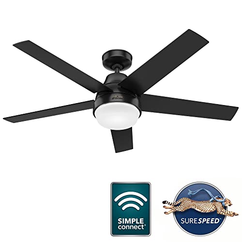 Hunter Fan Company 51314 Aerodyne Ceiling Fan, 52, Matte Black #TOP1