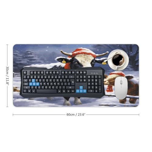 Christmas Snow Cow Desk Pad con Base de Goma Grande 60x30 cm miniatura 2