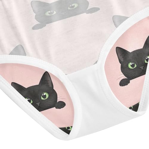 Cute Black Cat Girls Briefs, Toddler Briefs, Girls' Cotton Brief Underwear, 2–8 Years4